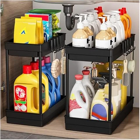 TidyTrove 2 Pack Under Sink Storage,Under Sink Organiser