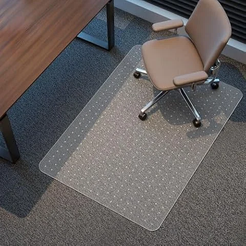 Kuyal Office Chair Mat for Carpet, 91x121 cm (36" x 48") Clear Heavy Duty Computer Chair Mat, Under Desk Protector Carpeted Floors Mat, Easy Chair Movement,Ship Flat