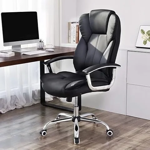 SONGMICS Office Chair, Gaming Chair with Armrests, Adjustable Height