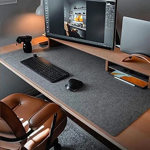 DawnTrees Large Desk Mat, 90x40 cm Felt Desk Pad Protector, Large Mouse Pad