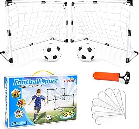 Dreamon Set of 2 Kids Football Goal Post Net with Ball Pump Indoor Outdoor Soccer Sport Games Children Training Practice Toy Set