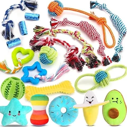 Leipple 20 Pack Luxury Dog Chew Toys, Small Dog Toys with Ropes(B-Style)