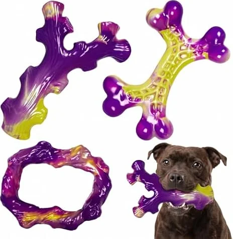 ChienBox 3-Pack Indestructible Dog Toys for Aggressive Chewers 30-80lbs
