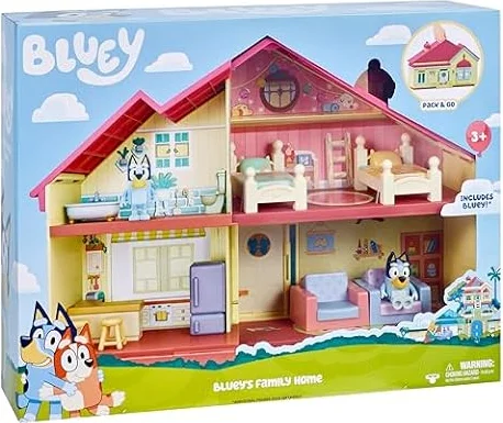 Bluey Heeler Family Home Playset, 4 Rooms, Figure & Furniture