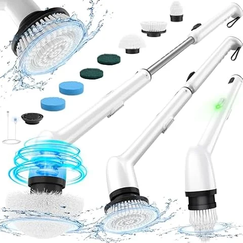 Electric Cleaning Brush, Upgraded Full-Body IPX7 Waterproof & Long Handle