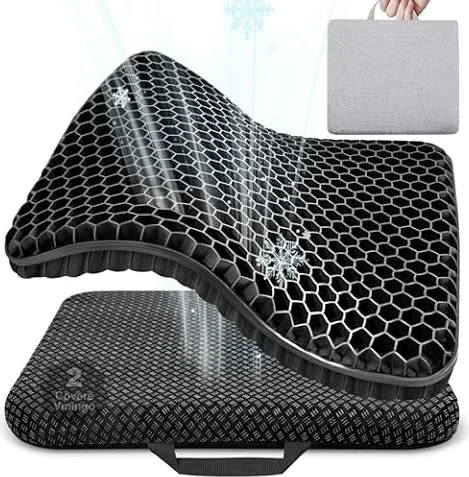 Vmingo Gel Seat Cushion, Thick Big Breathable Honeycomb Design Egg Gel Cushion,Double Thick seat Cushion, Ergonomic Support Pressure Cushion, for Car Office Home Wheelchair Chair
