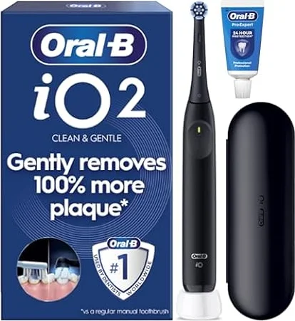 Oral-B iO2 Electric Toothbrush, Night Black, Includes Toothpaste