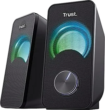 Trust Arys Compact 2.0 PC Speakers 12W (6W RMS), RGB Illumination, Black