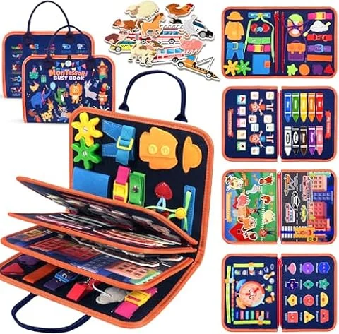 ZOOI Busy Book Busy Board Montessori Toys for 1 2 3 Year Old, Toddler Toys
